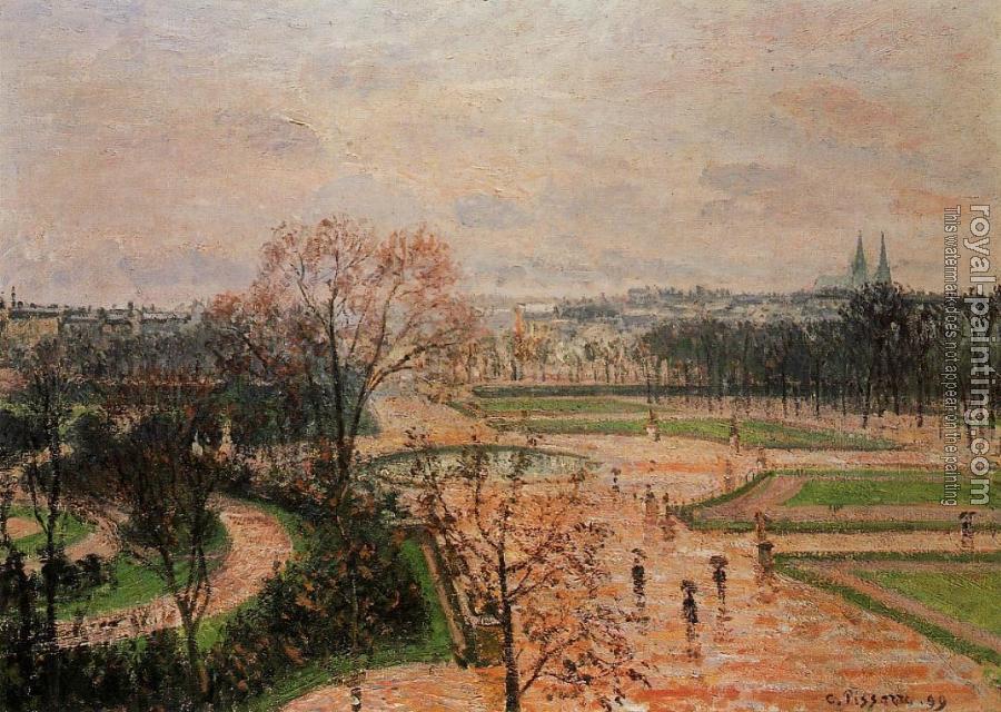 Camille Pissarro : The Tuileries Gardens, Rainy Weather